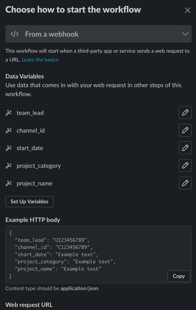 Choose how to start the workflow